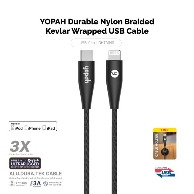 Yopah kevlar USB C to Lightning cable
